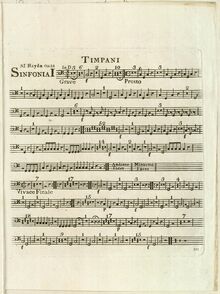 Partition timbales, Symphony Hob.I:75, D major, Haydn, Joseph