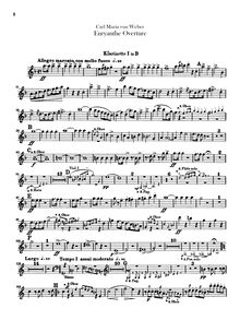 Partition clarinette 1, 2 (en B♭), Euryanthe, Grosse heroisch-romantische Oper in drei Akten