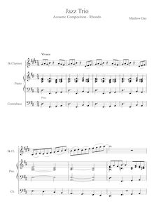 Partition complète, Jazz Trio en Rhondo Form, D major, Day, Matthew Brian