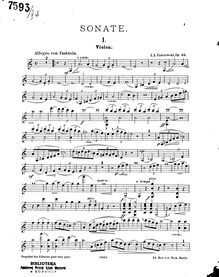 Partition de violon, violon Sonata, A minor, Paderewski, Ignacy Jan