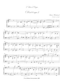 Partition Livre II: Fond d’orgue, Pièces Choisies pour l Orgue, Marchand, Louis