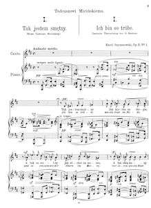Partition complète, 4 chansons, Op.11 - 3 Piesńi, Op.11, Szymanowski, Karol