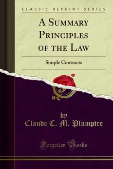 Summary Principles of the Law