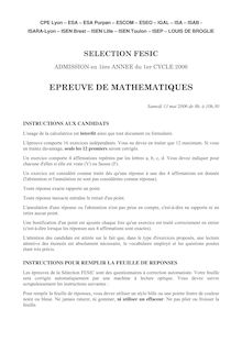 FESIC mathematiques 2006