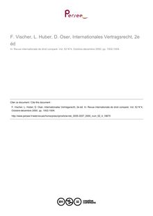 F. Vischer, L. Huber, D. Oser, Internationales Vertragsrecht, 2e éd - note biblio ; n°4 ; vol.52, pg 1002-1004