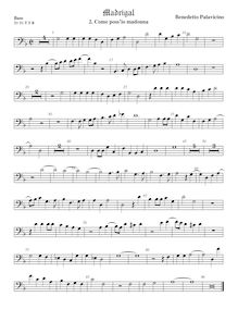 Partition viole de basse, Madrigali a 5 voci, Libro 2, Pallavicino, Benedetto