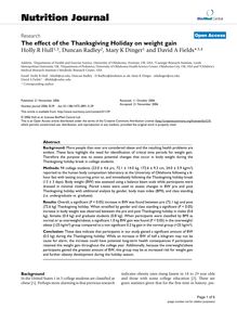 The effect of the Thanksgiving Holiday on weight gain