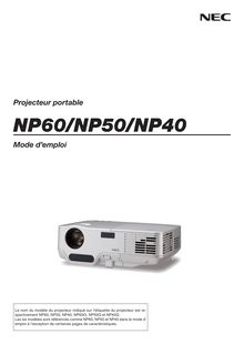 Notice Projecteur NEC  NP60