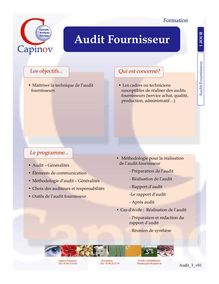 Audit Fournisseur