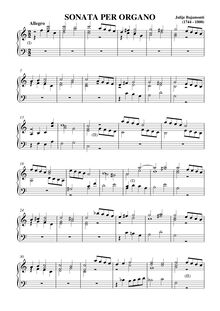 Partition complète, orgue Sonata en C, C major, Bajamonti, Julije