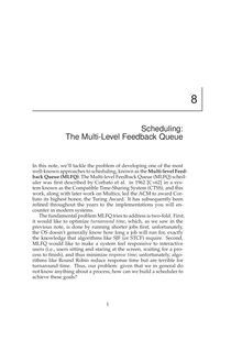 Scheduling: The Multi-Level Feedback Queue