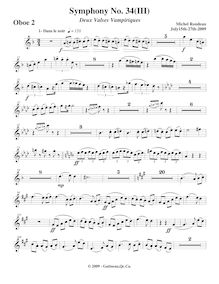Partition hautbois 2, Symphony No.34, F major, Rondeau, Michel par Michel Rondeau