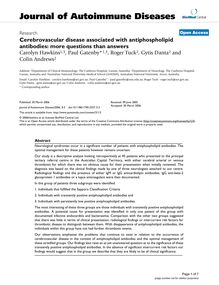 Cerebrovascular disease associated with antiphospholipid antibodies: more questions than answers