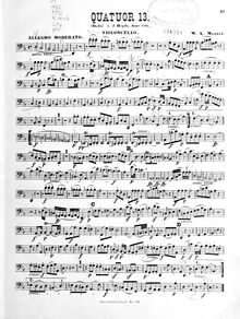 Partition violoncelle, corde quatuor No.15, D minor, Mozart, Wolfgang Amadeus par Wolfgang Amadeus Mozart