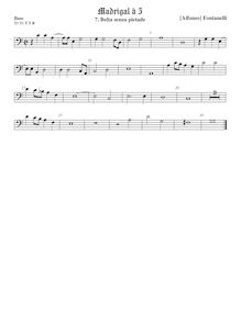Partition viole de basse, Secondo Libro de Madrigali, Fontanelli, Alfonso