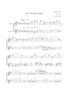 Partition flûte 1/2, Ave verum corpus, G major, De Wael, Johan