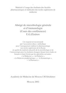 Abrégé de microbiologie générale et d'immunologie (Cours des ...