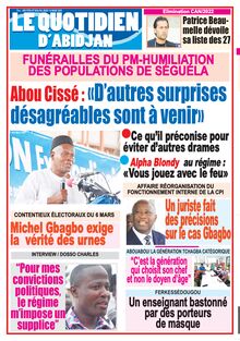 Le Quotidien d’Abidjan n°3057 - du vendredi 19 mars 2021