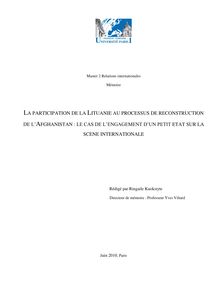LA PARTICIPATION DE LA LITUANIE AU PROCESSUS DE RECONSTRUCTION DE ...