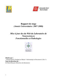 Rapport de stage (Année Universitaire: 2007-2008