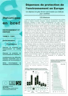 7/01 STATISTIQUES EN BREF - ENVIRONNEMENT ET ENERGIE