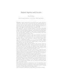 Digital Algebra and Circuits