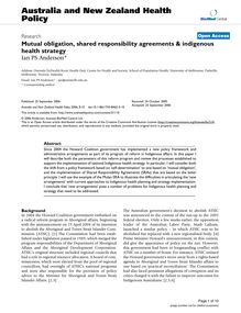 Mutual obligation, shared responsibility agreements & indigenous health strategy