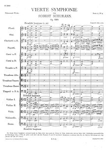 Partition , Ziemlich langsam - Lebhaft, Symphony No.4, Op.120, D minor