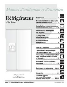 Notice Réfrigérateur Frigidaire  FRS26LF8CS8