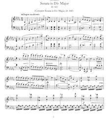Partition complète, Piano Sonata No. 7 en D♭, Schubert, Franz