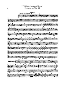 Partition cor 1, 2 (D, C), Symphony No.35, Haffner Symphony, D major