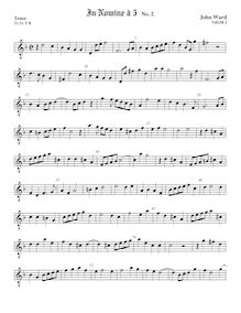 Partition ténor viole de gambe, octave aigu clef, 5 en Nomines a 4 par John Ward