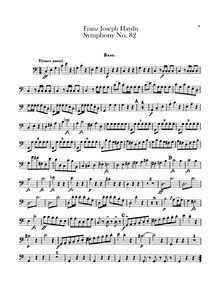 Partition Basses, Symphony No.82 en C major, “L’Ours”, Sinfonia No.82 “The Bear”