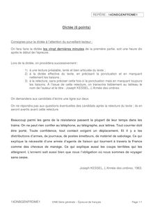 Sujet brevet 2014 - Français - Partie 1 : dictée