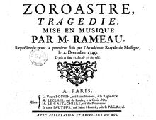Partition Title, Zoroastre, Rameau, Jean-Philippe