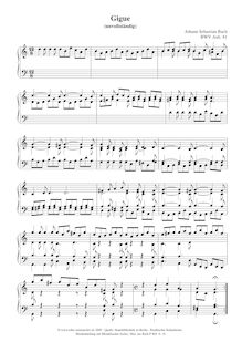 Partition complète, Gigue en G major, BWV Anh.81, Keyboard, Bach, Johann Sebastian