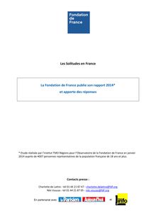 Les Français et la solitude - Rapport de la Fondation de France