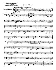 Partition cor 2 (en F), Künstlerleben, Op.316, Artist s Life, Strauss Jr., Johann