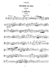 Partition violoncelle (instead of cor above), Souvenir du Rigi, Op.34