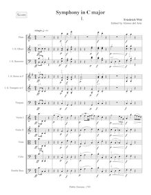 Score, Symphony No.14 en C major, “Jena” Symphony, C major, Witt, Friedrich