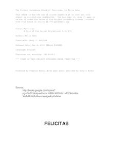 Felicitas - A Tale of the German Migrations: A.D. 476
