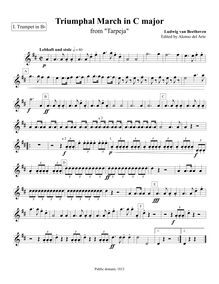 Partition trompette 1 (B♭), Triumphal March pour Christoph Kuffner s tragedy Tarpeja, WoO 2a