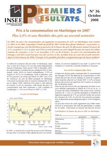 Prix à la consommation en Martinique en 2007 : Plus 2,4% et une flambée des prix au second semestre 