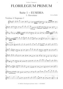 Partition violons I, Florilegium primum, 7 Suites for Strings, Muffat, Georg