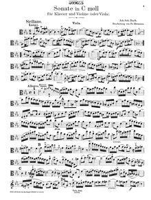 Partition Sonata No.4 en C minor, BWV 1017 (partition de viole de gambe), 6 violon sonates