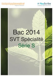 Corrigé bac 2014 - Série S - SVT (spécialité)