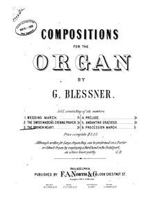 Partition , pour Broken Heart (en A♭ major), orgue travaux, 6? Compositions for Organ