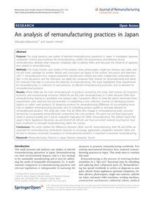 An analysis of remanufacturing practices in Japan