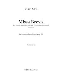 Partition Piano-vocal score, Missa Brevis, Kyrie eleison, Benedictus, Agnus Dei