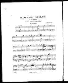Partition complète, Grand galop chromatique, E♭ major (simplified version in E major) par Franz Liszt